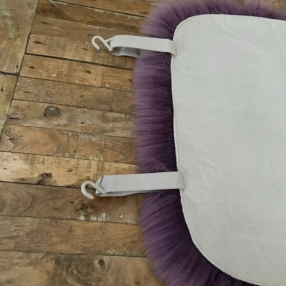 Genuine Sheepskin Fur Car Seat Cover Dyed Purple Seat Pad Cushion